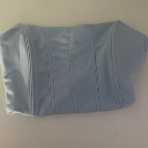 Blue stretchy corset top